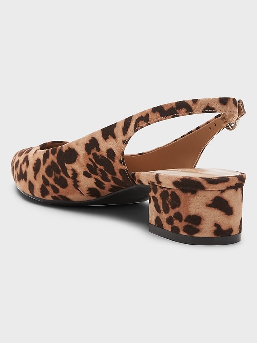 Animal Print Leopard Slingback Pumps Stradivarius Kitten Heel