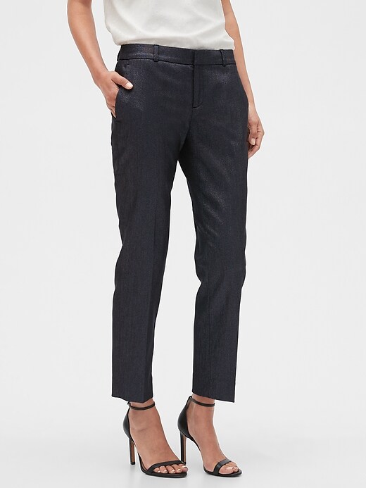Petite Avery Metallic Shine Tailored Ankle Pant Banana Republic Factory