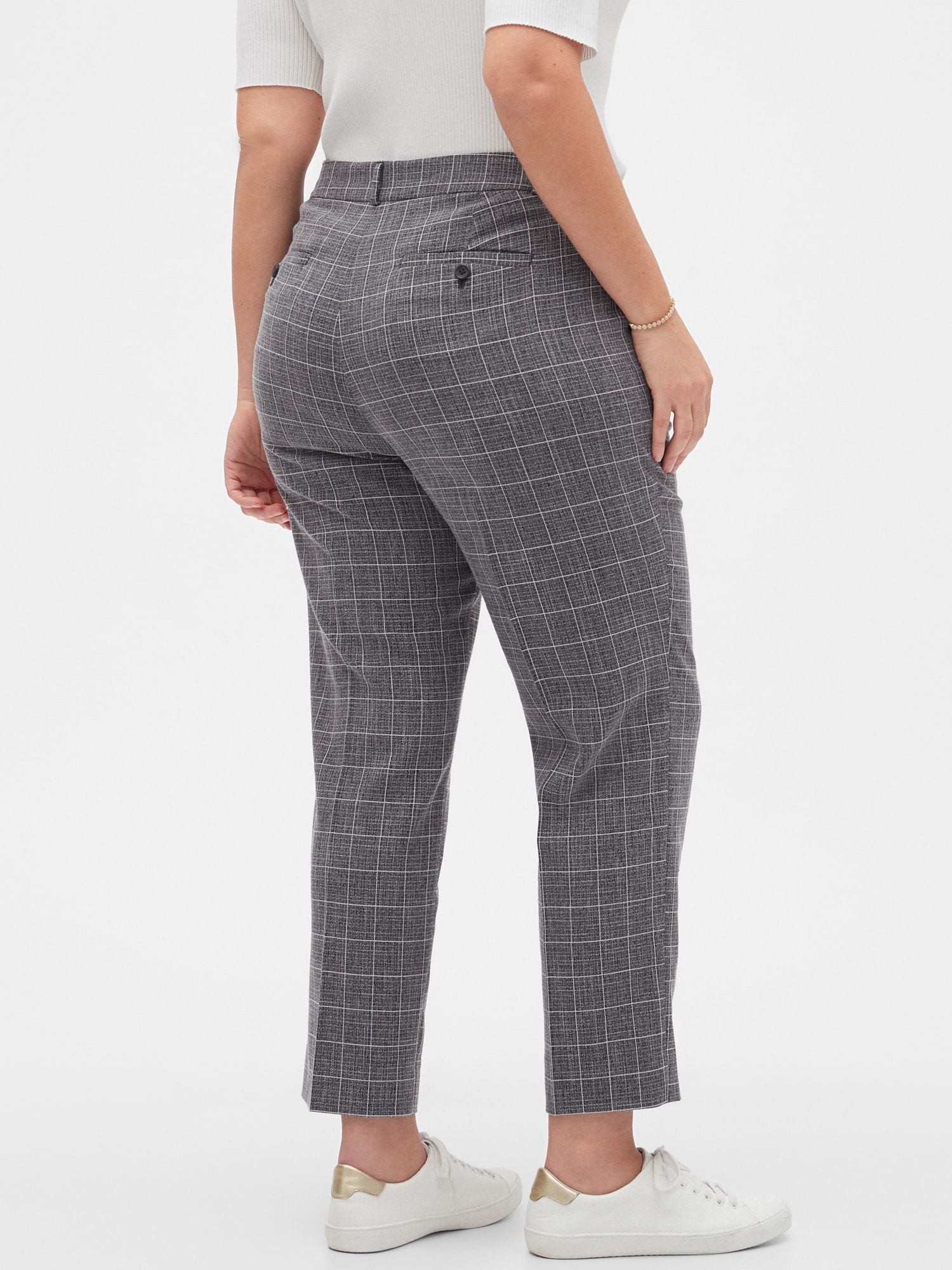 Petite Avery Straight-Fit Plaid Ankle Pant