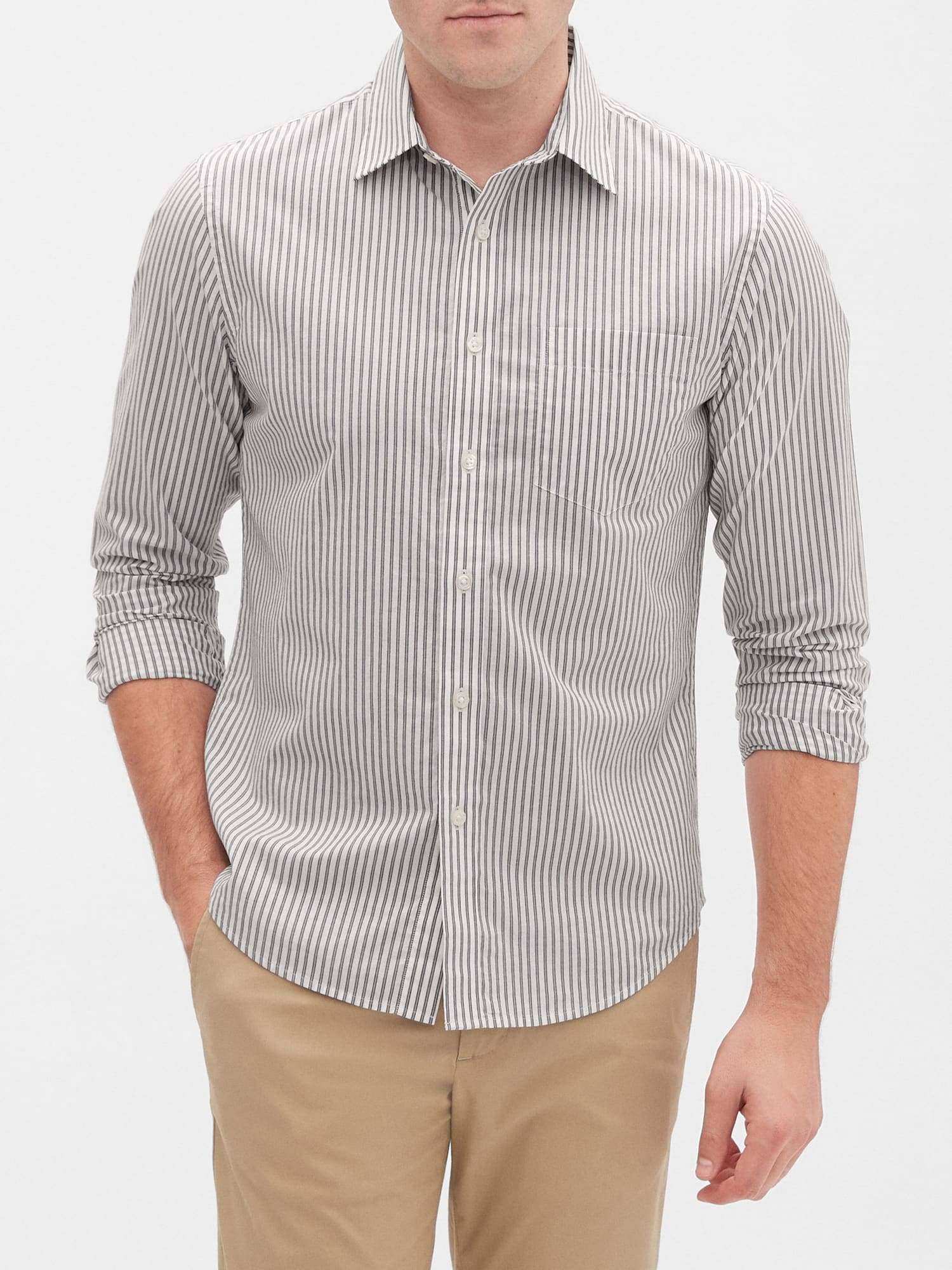 Slim Made with Organically Grown Cotton Untucked YarnDye Shirt