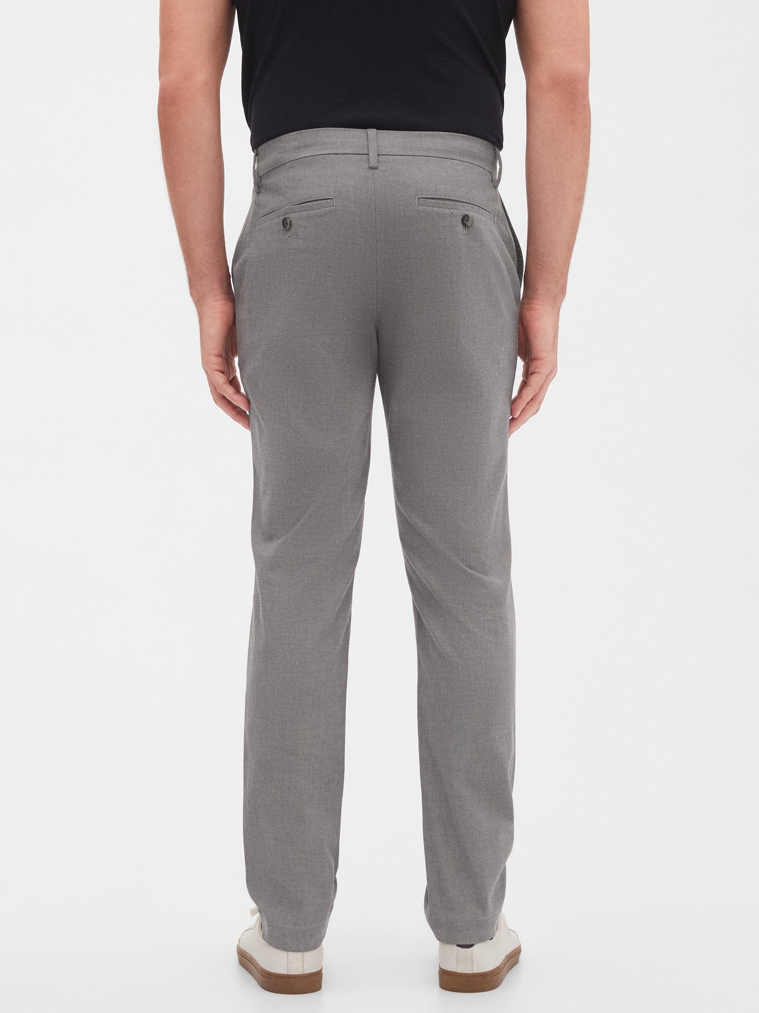 Aiden Slim-Fit Stretch Grey Oxford Pant