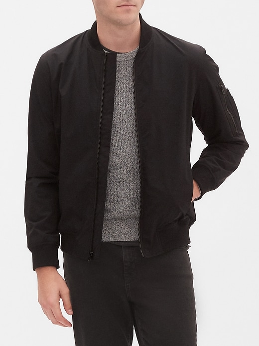 banana republic water resistant tech motion bomber jacket