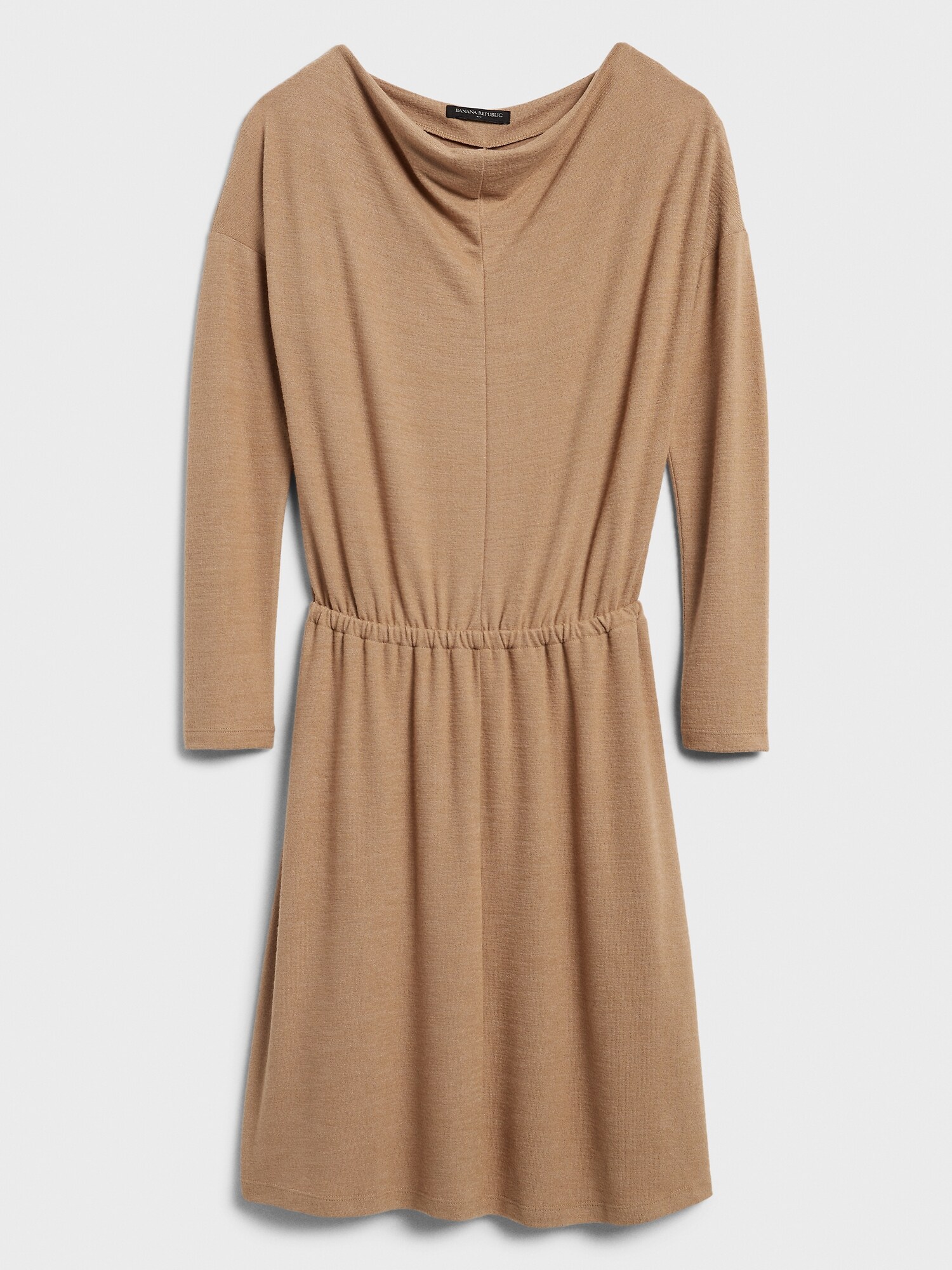 LuxeSpun Cowl-Neck Fit-and-Flare Dress
