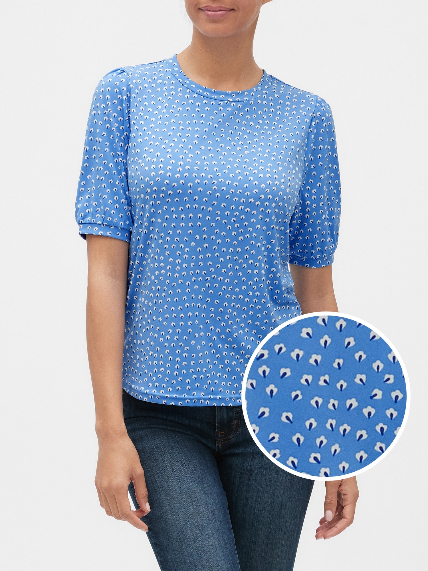 Matte Jersey PuffSleeve Top Banana Republic Factory