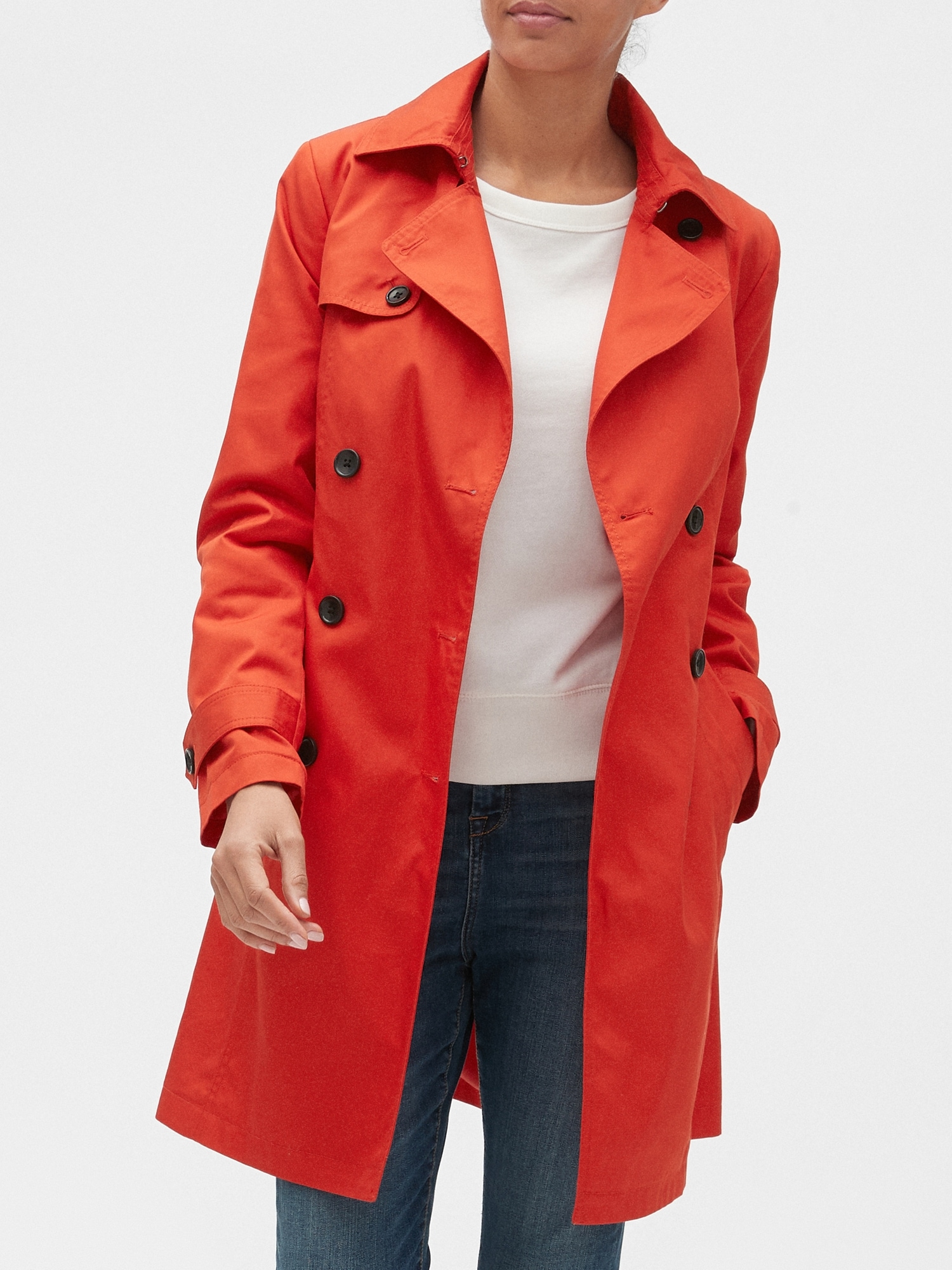 banana republic red trench coat