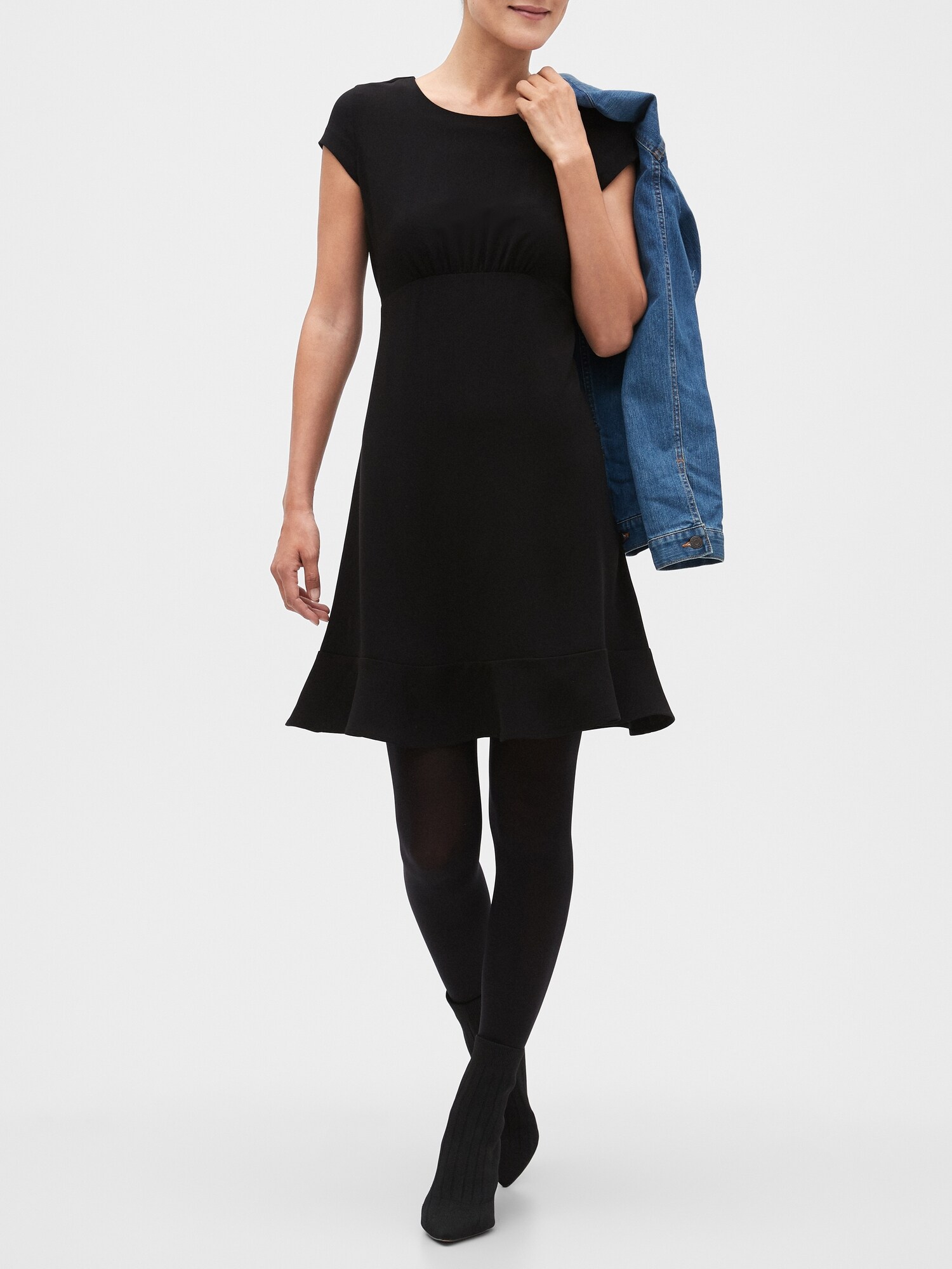 fit and flare dress with tights