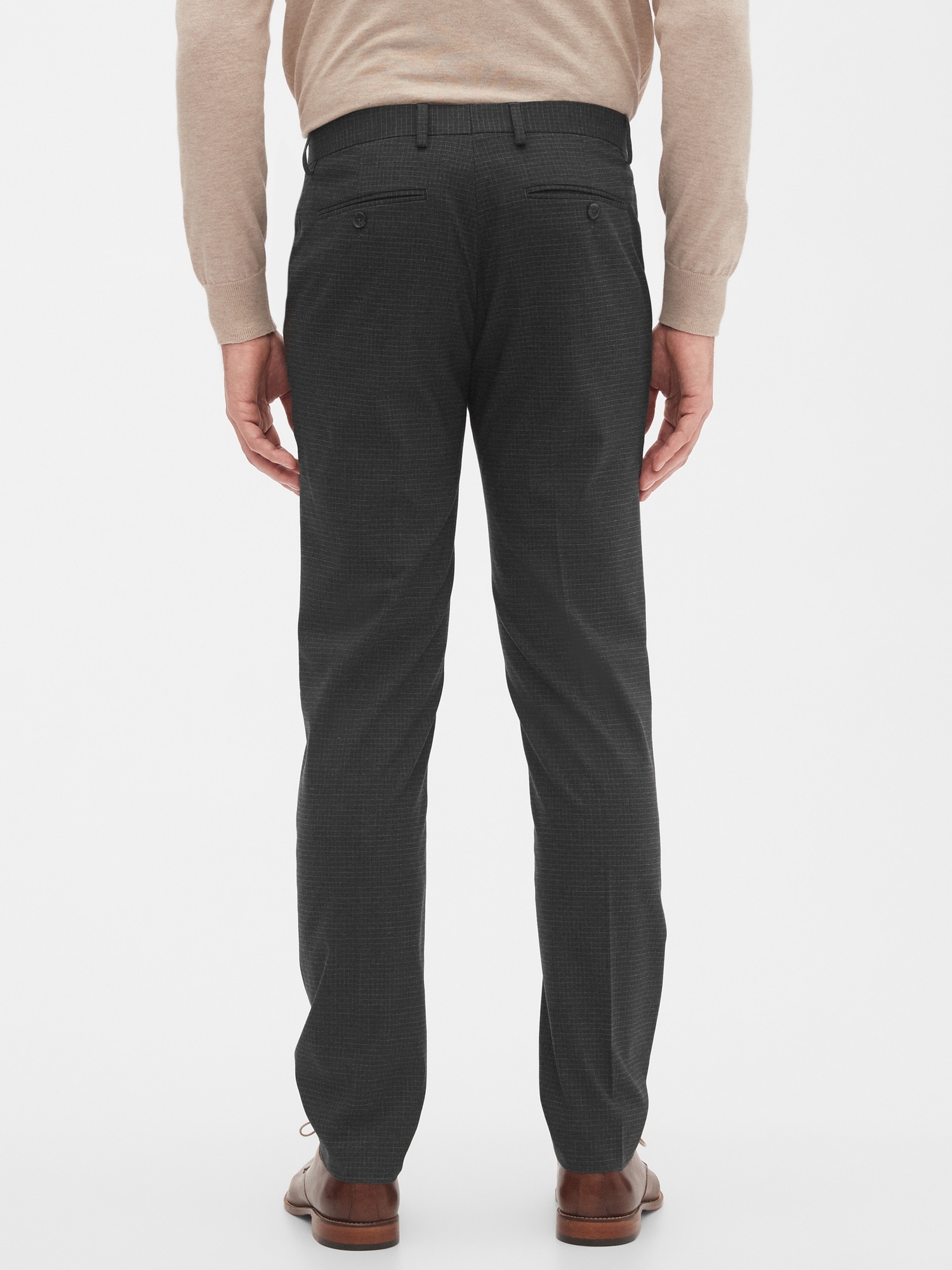 Extra Slim-Fit Grey Windowpane Trouser