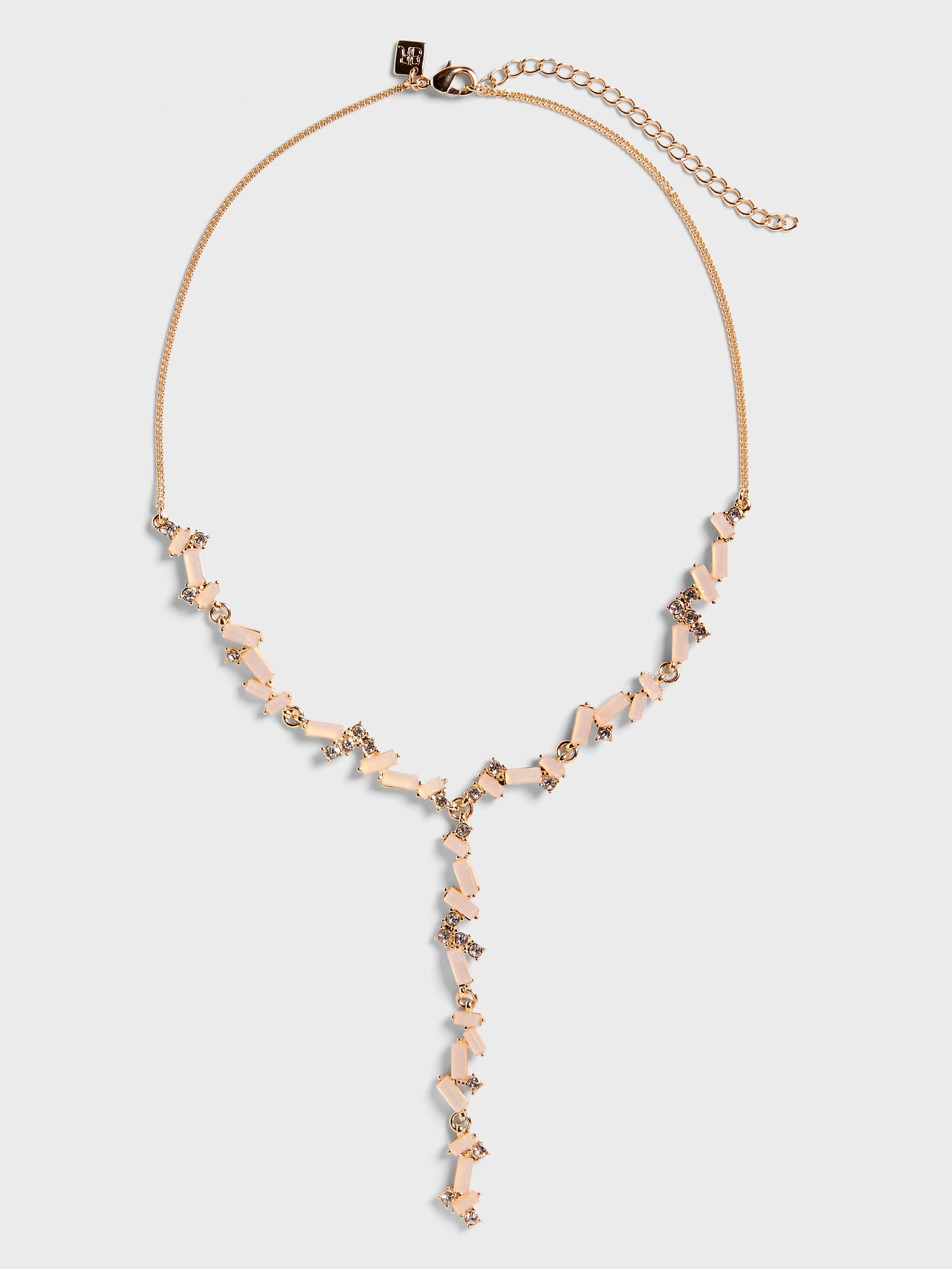 Iridescent Stone Lariat Necklace