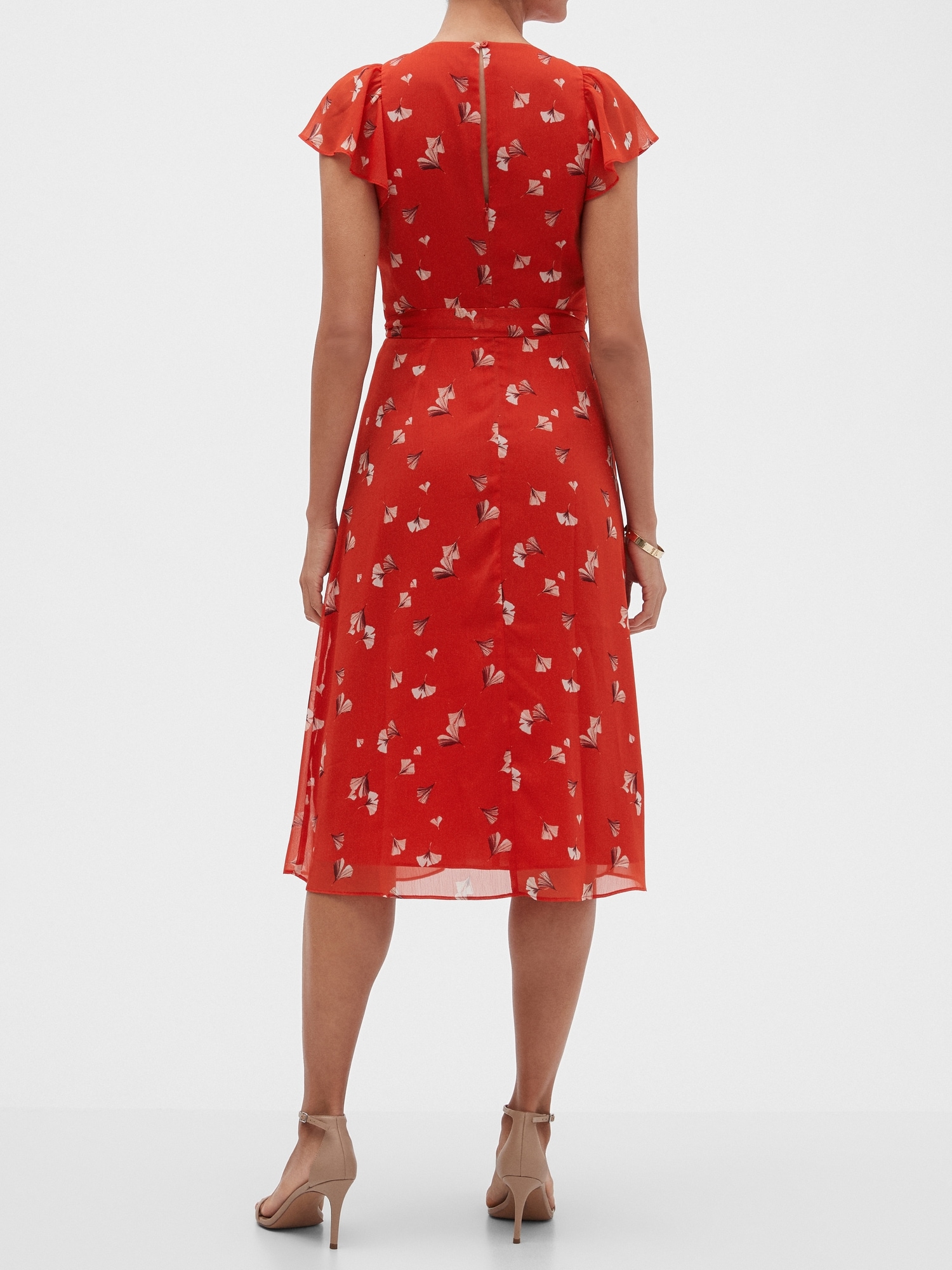 petite red midi dress