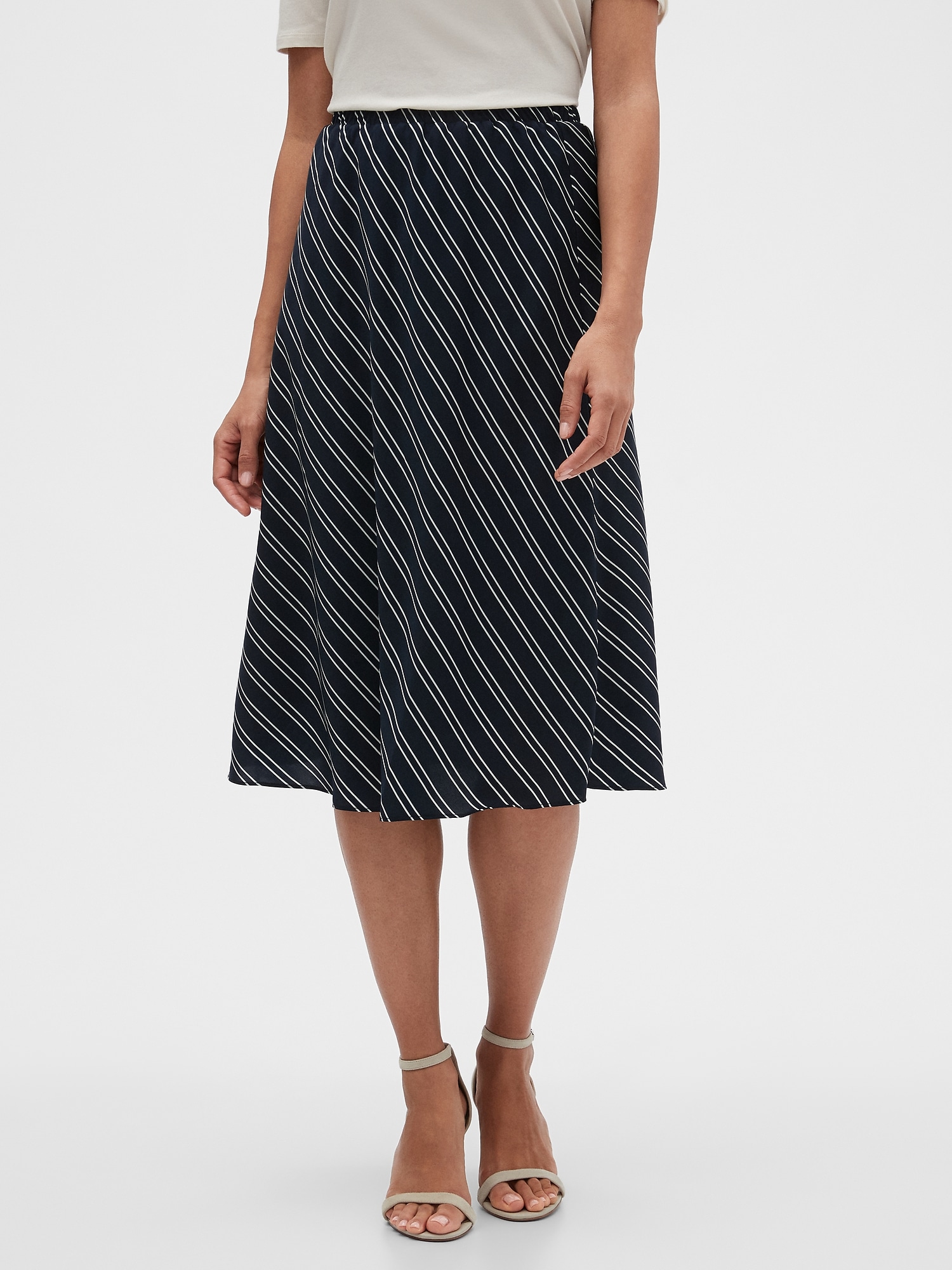 Petite Satin Midi Skirt | Banana Republic Factory