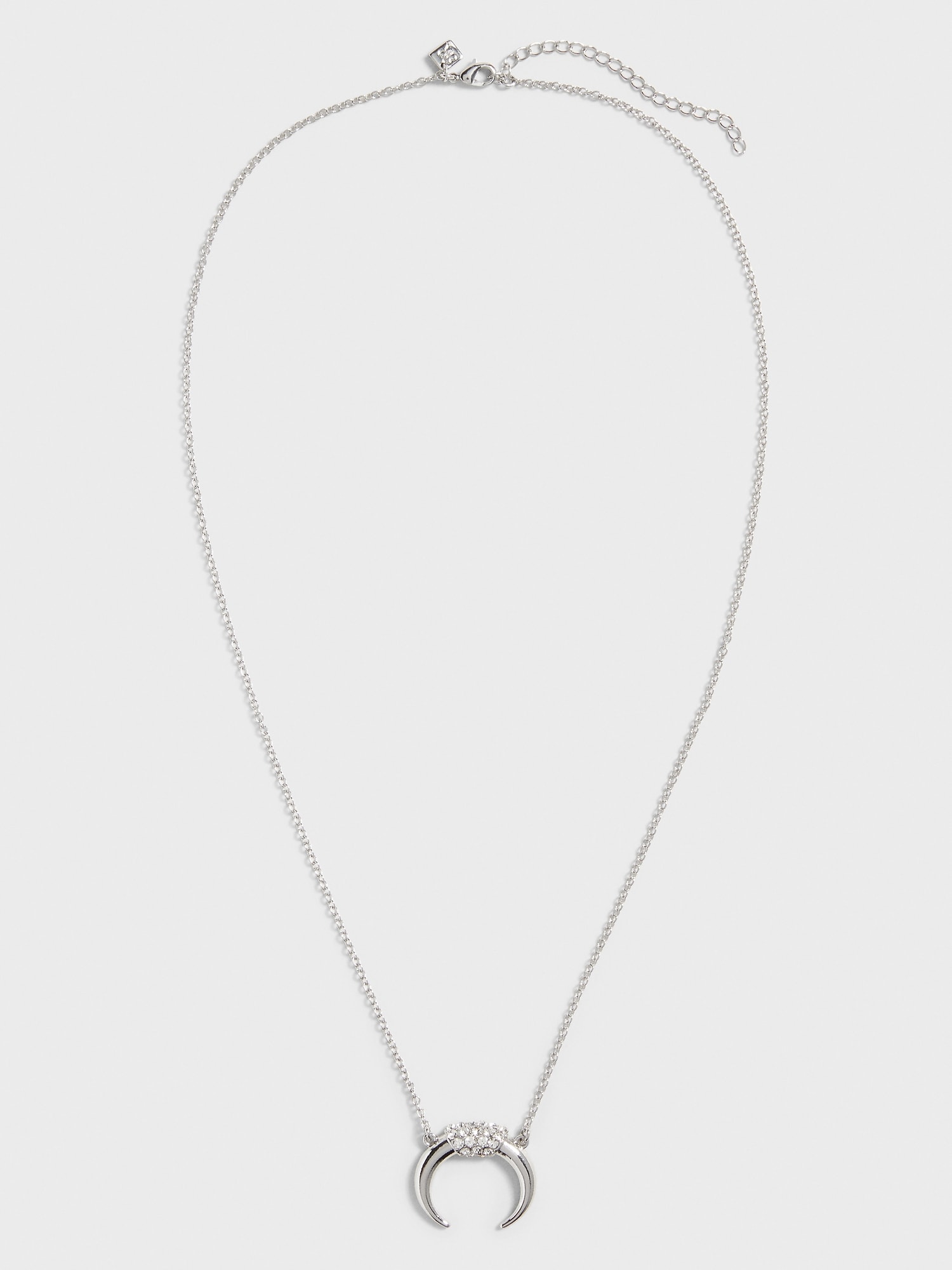 Laurel Pave Crescent Necklace