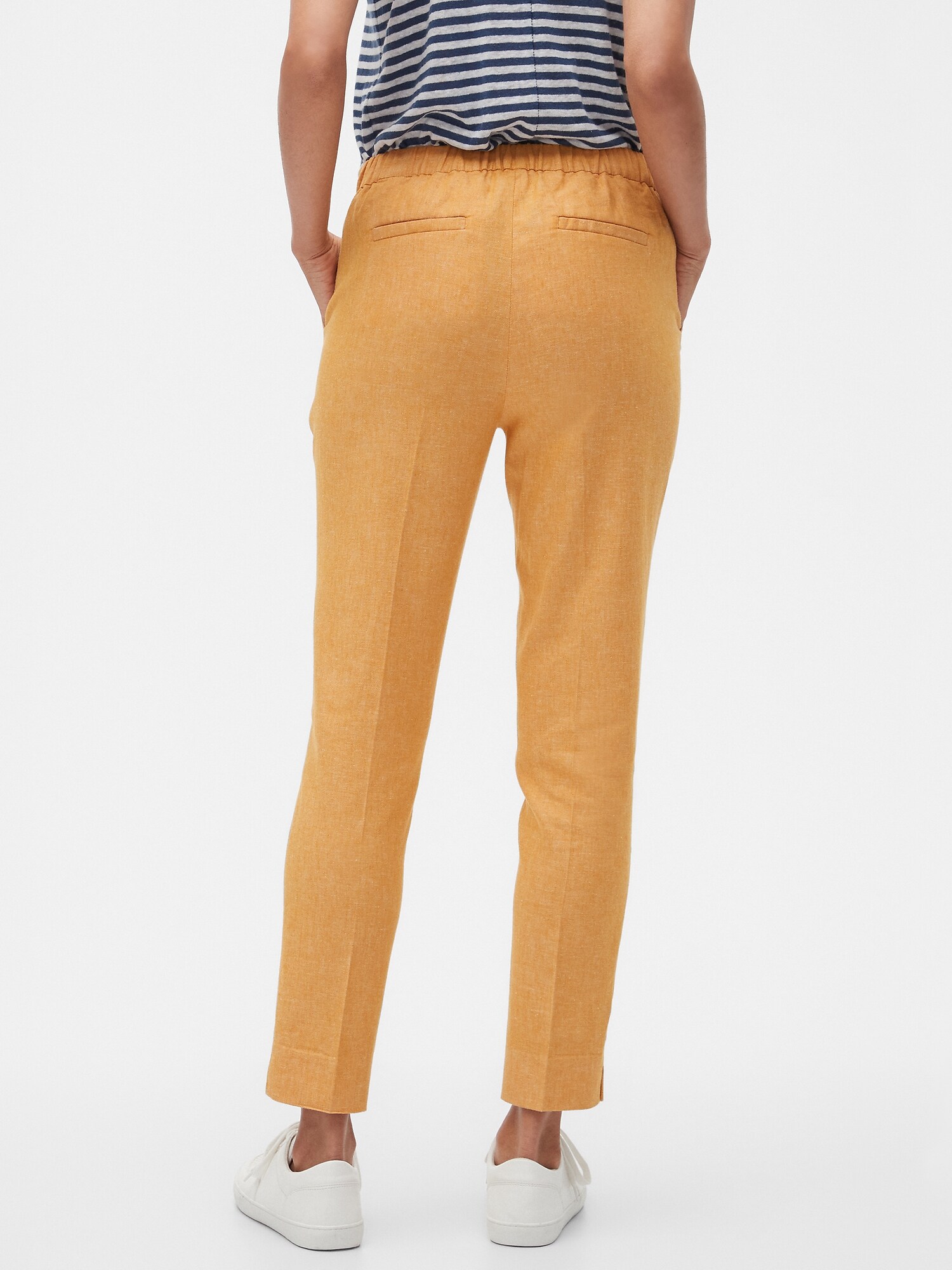 Hayden Stretch Linen Pull-On Soft Ankle Pant