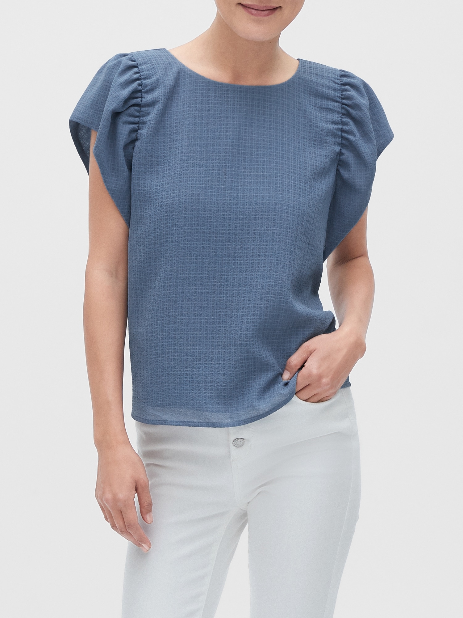 ruched shoulder top