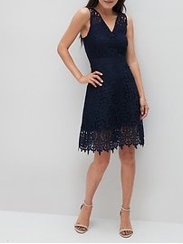 Lace Fit-and-Flare Dress | Banana Republic Factory