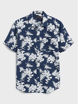 slim fit linen blend shirt