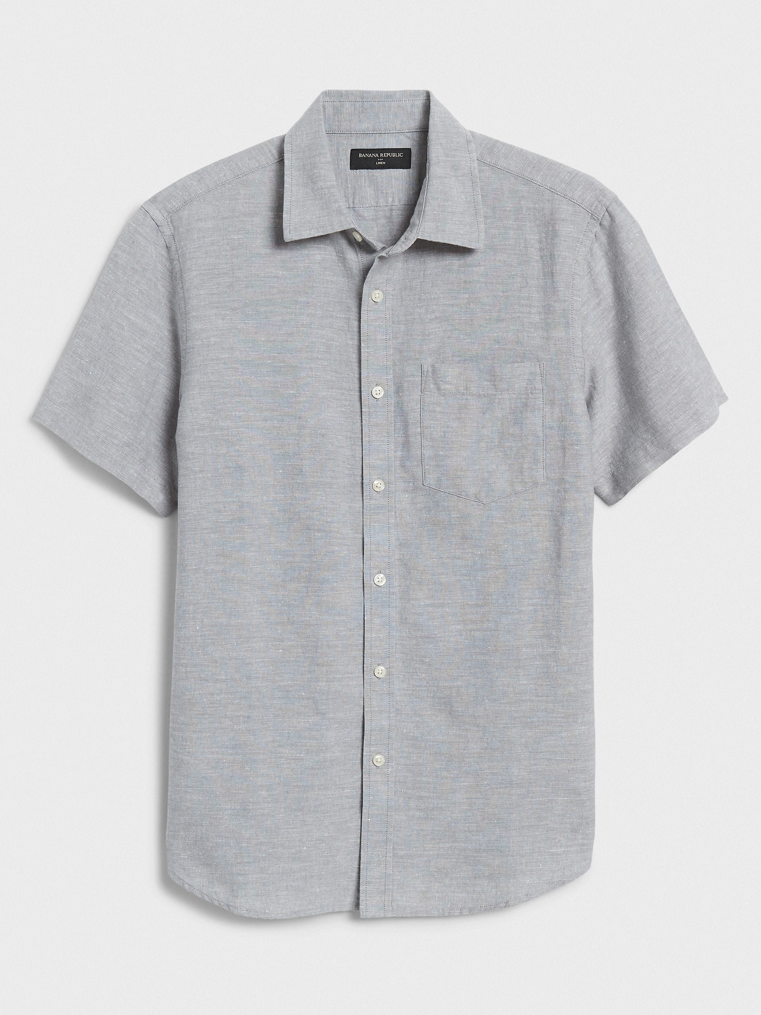 slim fit linen blend shirt