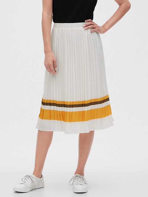 Banana republic white pleated skirt best sale