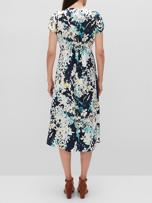 NWT Banana Republic 2024 Floral Ruched & Ruffled V-Neck Spring Midi Dress Size 2