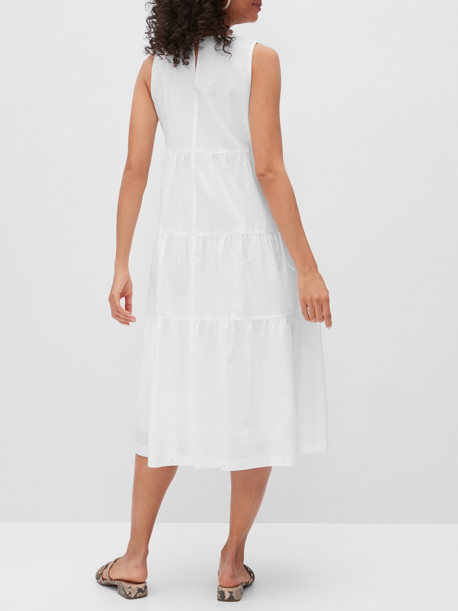 white cotton tiered dress