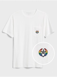 mens shirt graphic tees emblem pride pocket banana republic