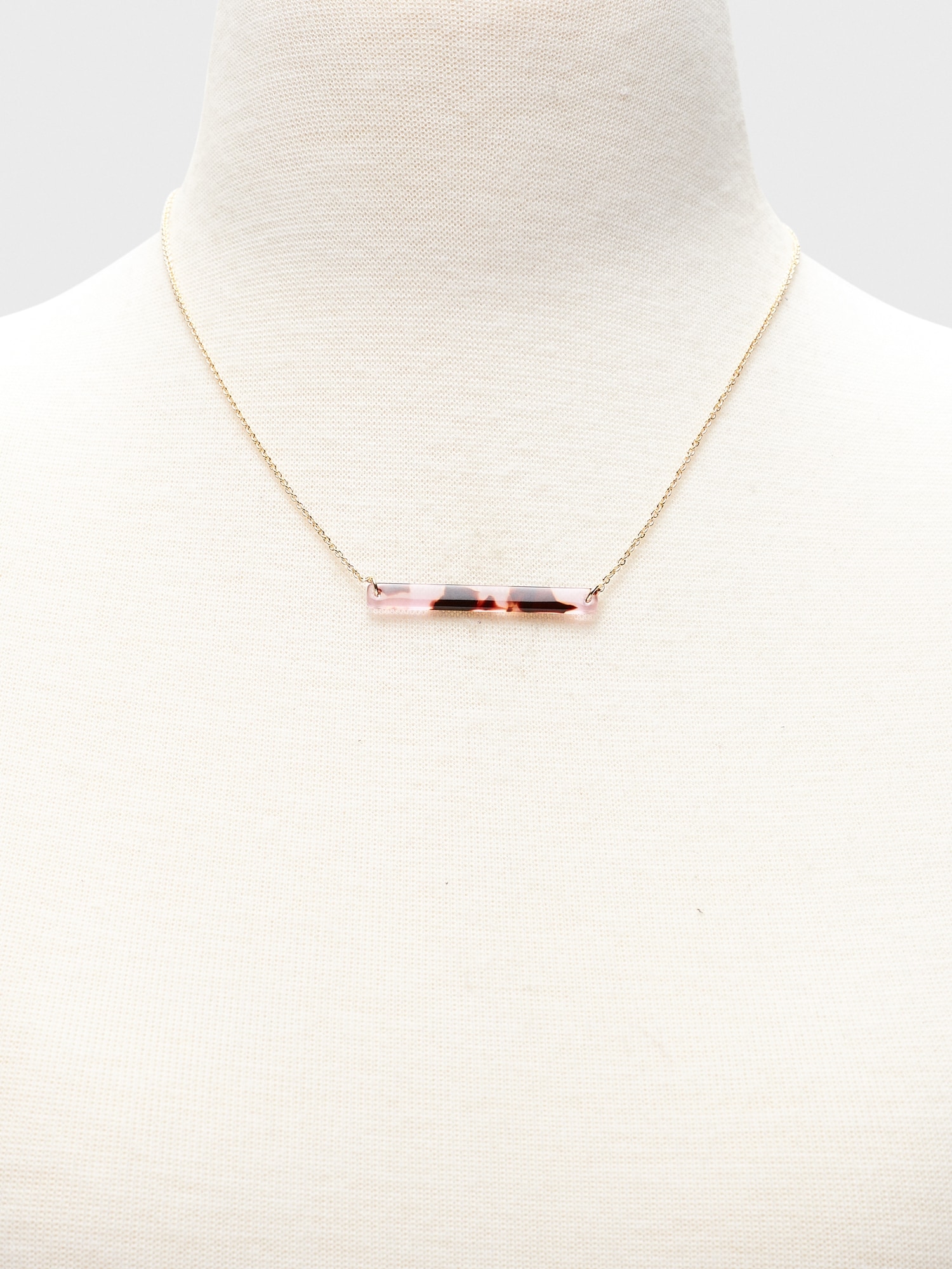 Pink Resin Bar Necklace