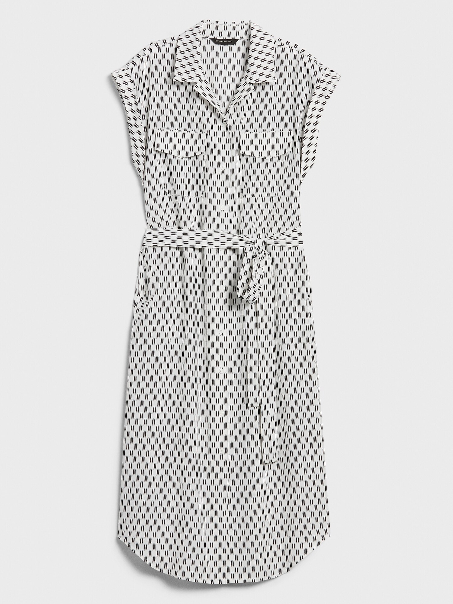 Roll-Cuff Utility Shirt Dress