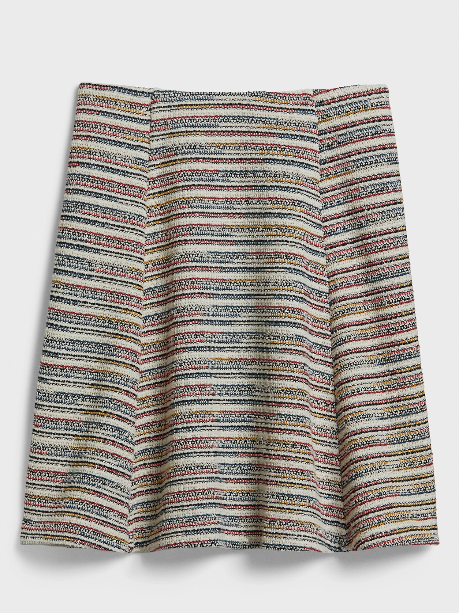 Knit Textured Striped Fit-and-Flare Skirt