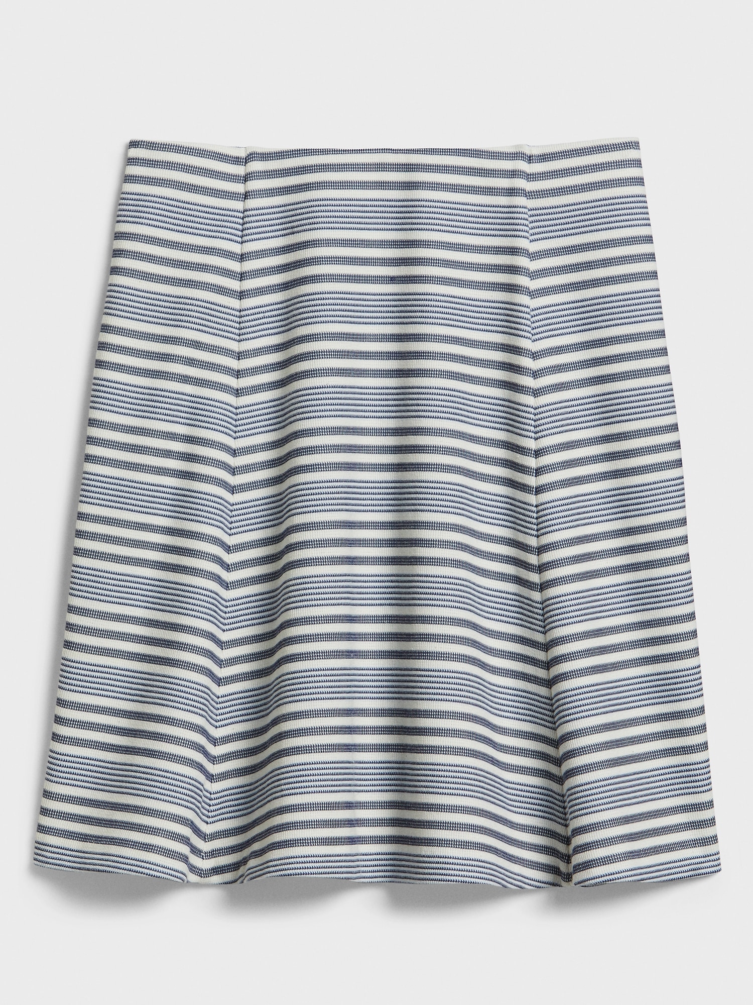 Knit Textured Striped Fit-and-Flare Skirt
