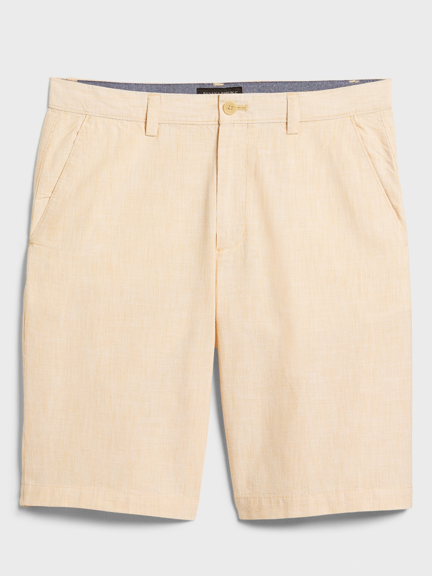 11" Emerson Straight-Fit Yellow Striped Shorts