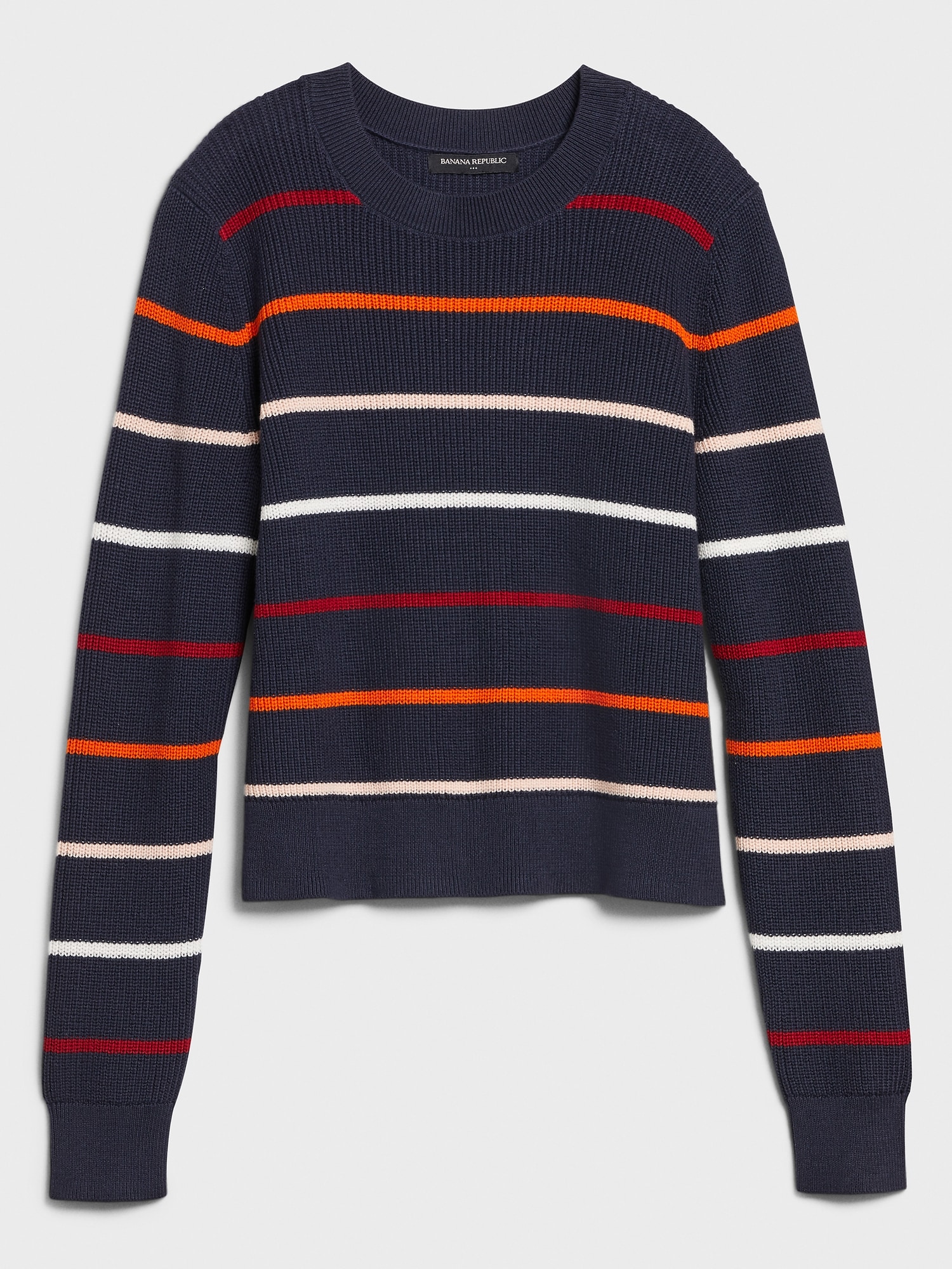 Multi-Stripe Crew-Neck Sweater