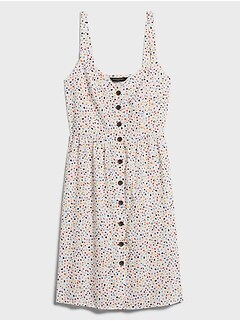 button front fit and flare dress