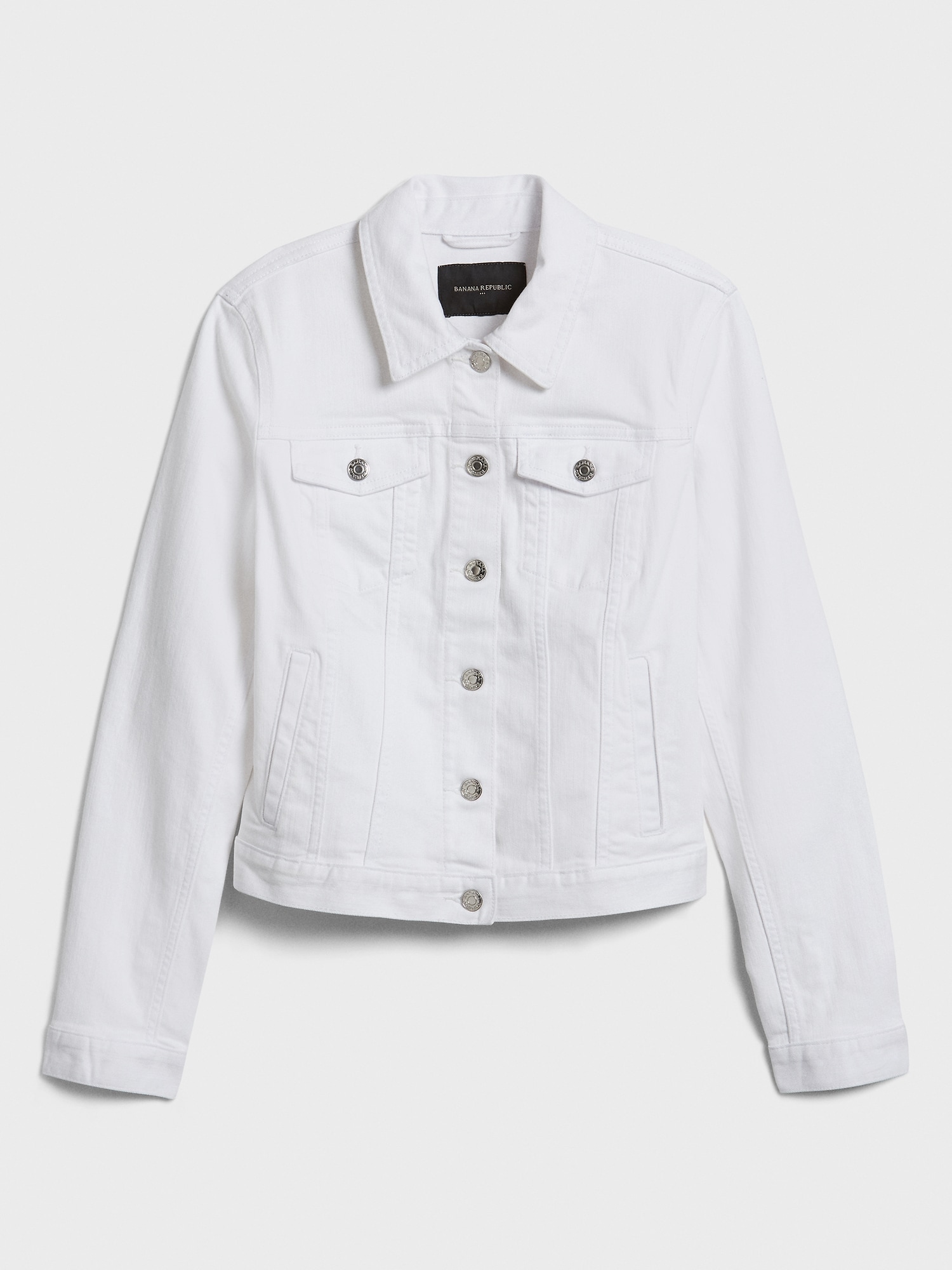 petite white denim jacket