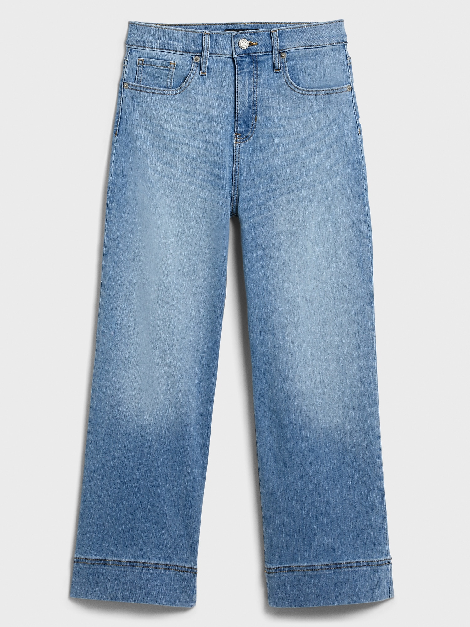 Curvy High-Rise Wide-Leg Light Wash Crop Jean