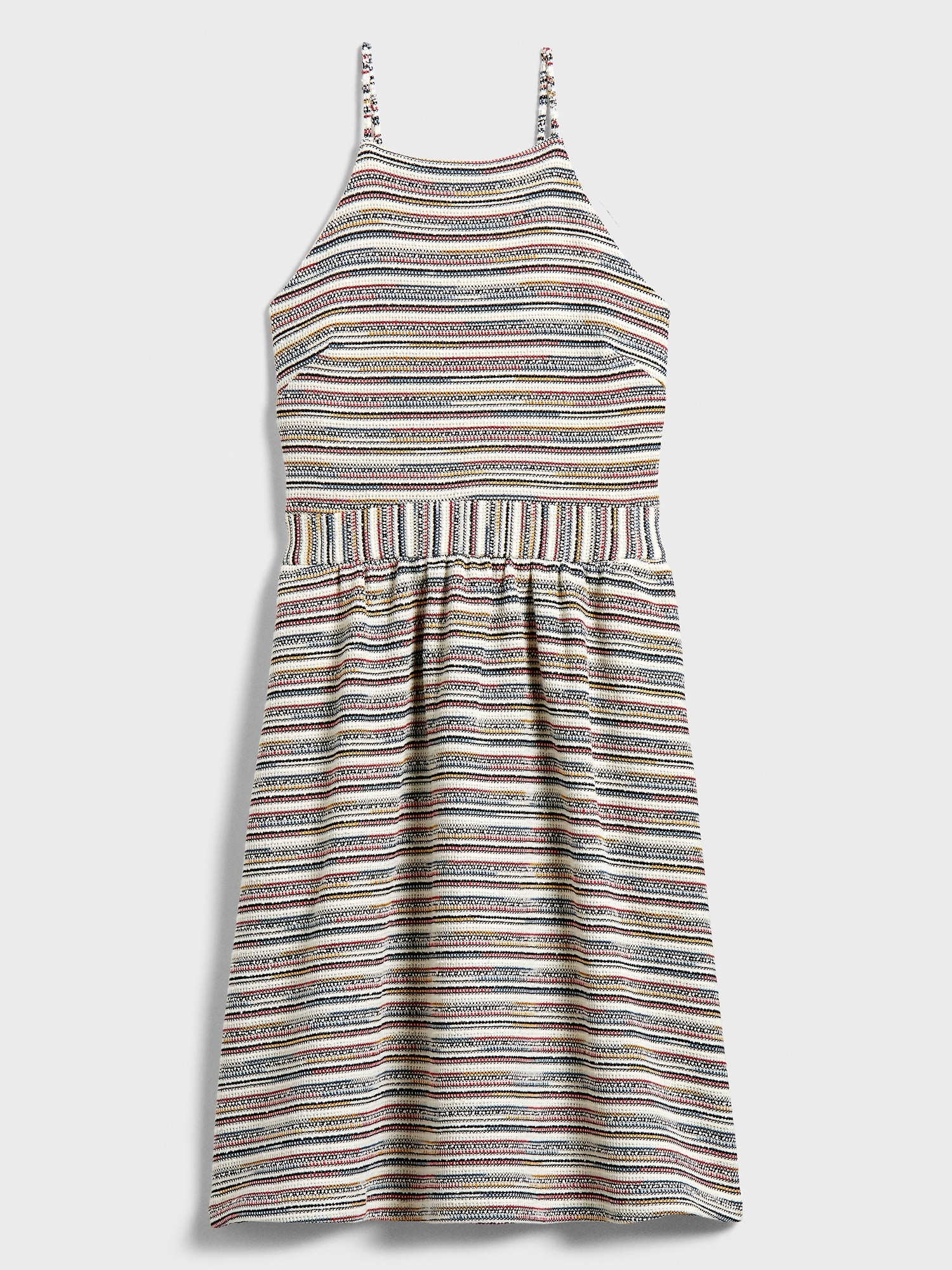 Boucle Striped Fit-and-Flare Dress