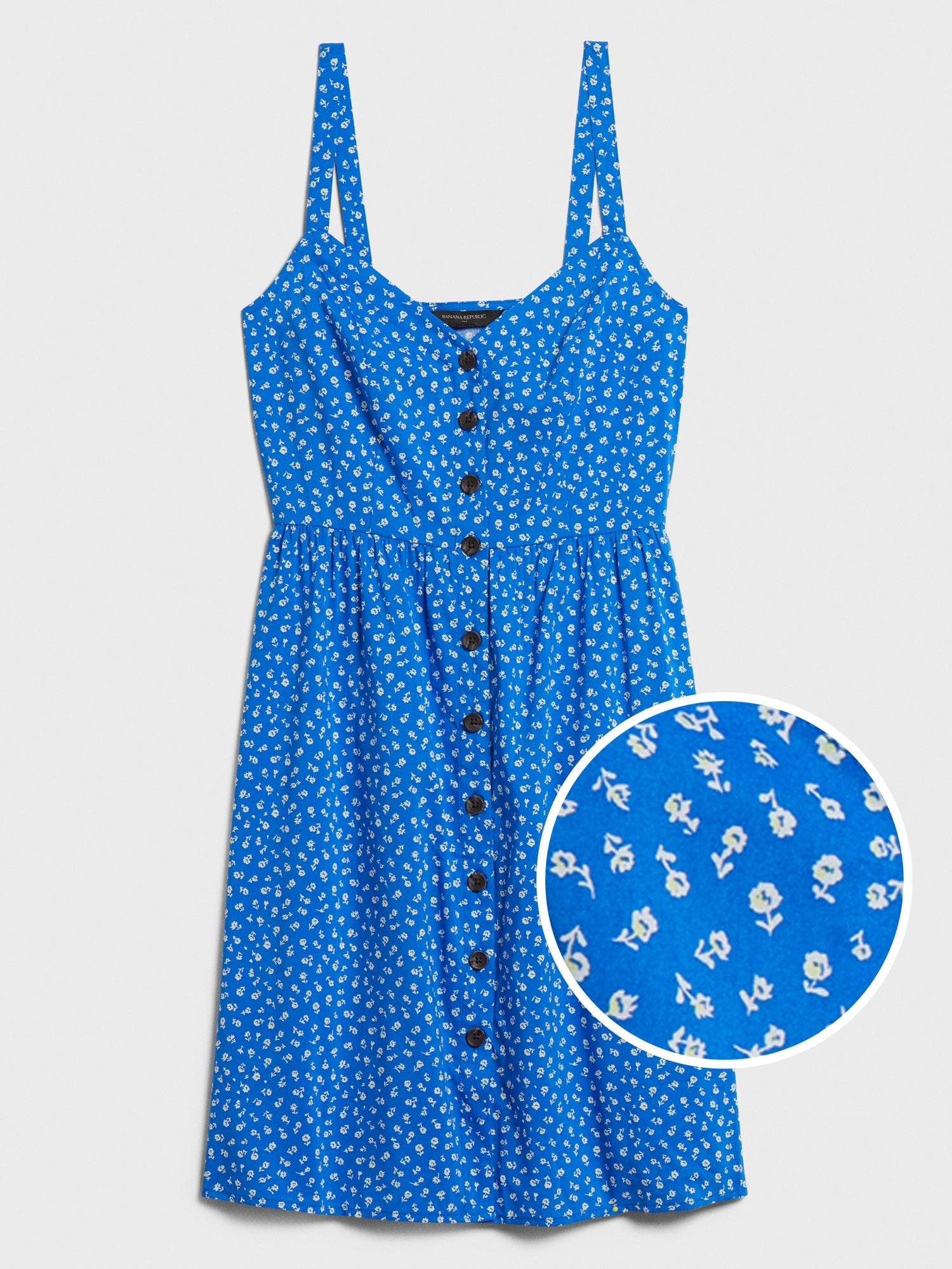Button-Front Fit-and-Flare Dress