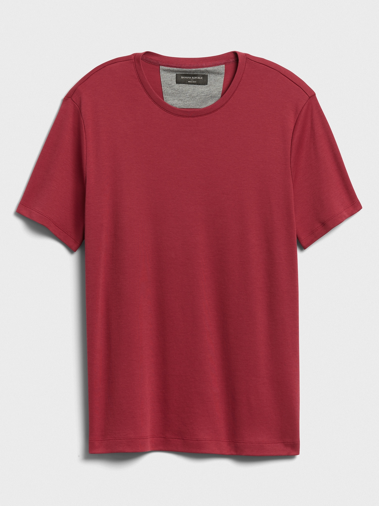 red crew neck shirt