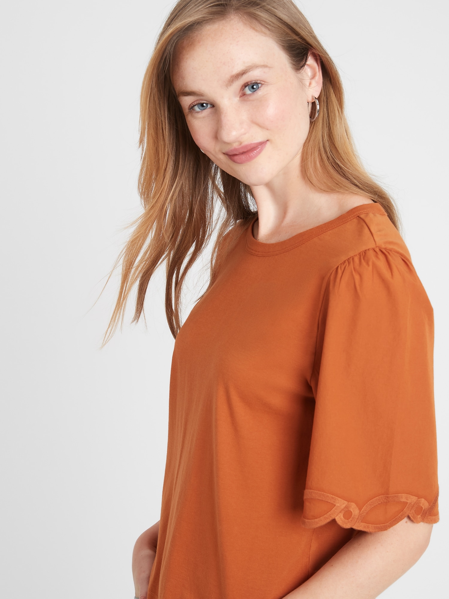 Embroidered-Sleeve T-Shirt