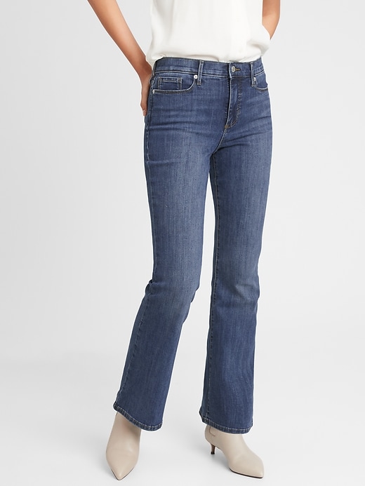 High Rise Dark Wash Slim Flare Jean Banana Republic Factory 4342