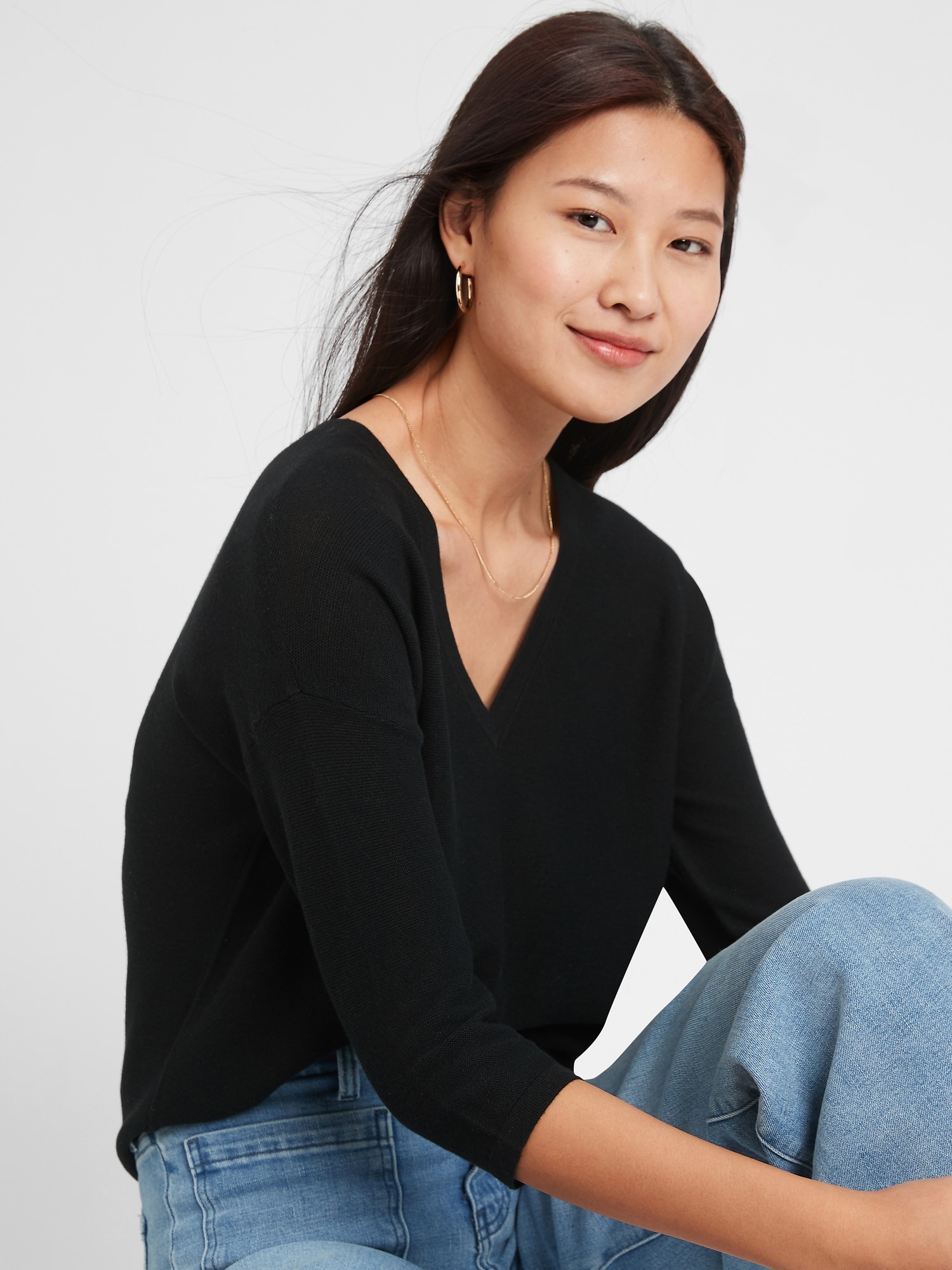 Double V-Neck Sweater | Banana Republic Factory