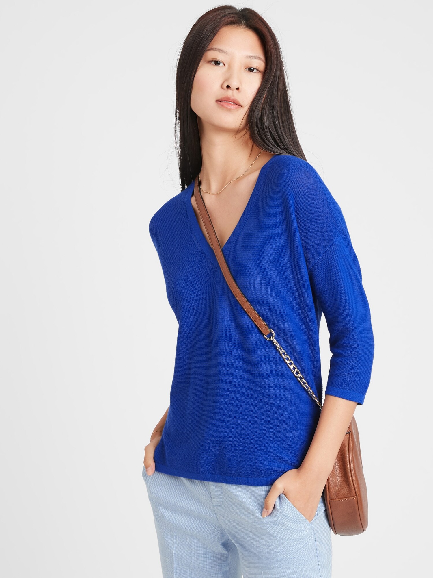 Double V-Neck Sweater