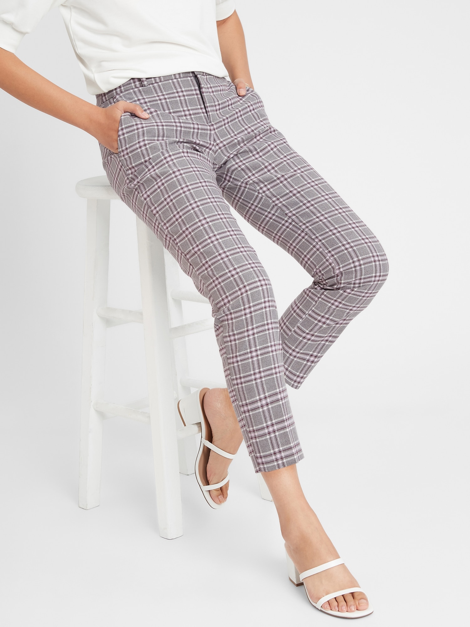 Avery Plaid Tailored Ankle Pant