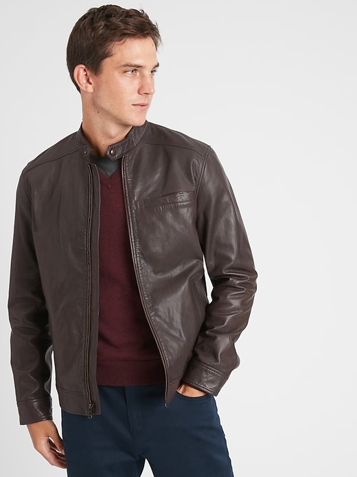 Banana Republic Cowhide Leather Jacket | eBay