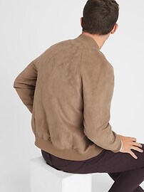 Vegan Suede Bomber Jacket | Banana Republic Factory