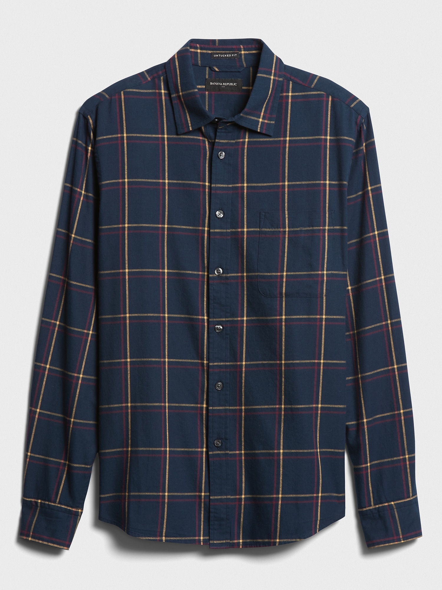 Slim-Fit Untucked Flannel Shirt | Banana Republic Factory