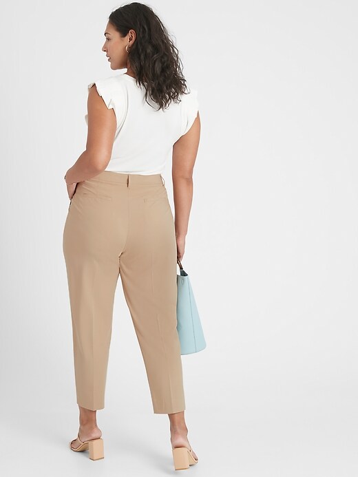 Pleated-Front Heathered Tapered Pant