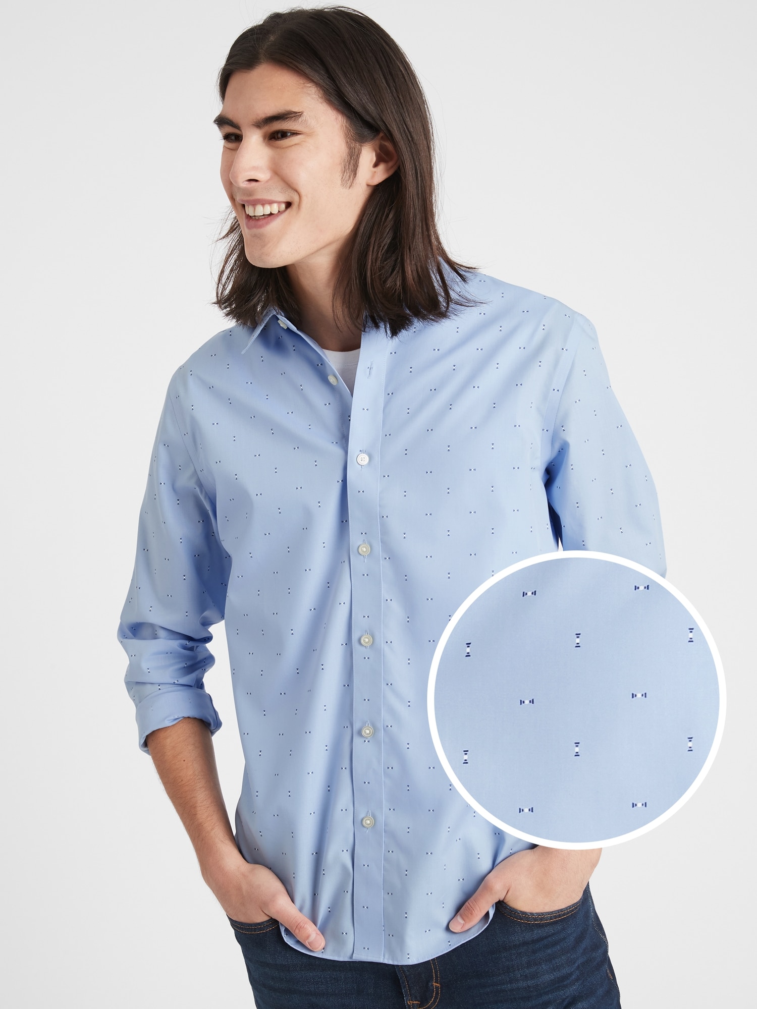 Slim-Fit Untucked Non-Iron Shirt