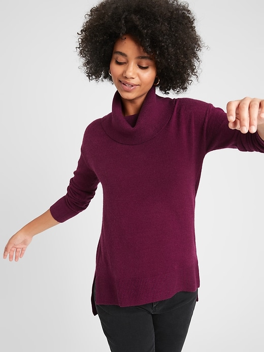 Petite Lofty Cowl-Neck Sweater Banana Republic Factory