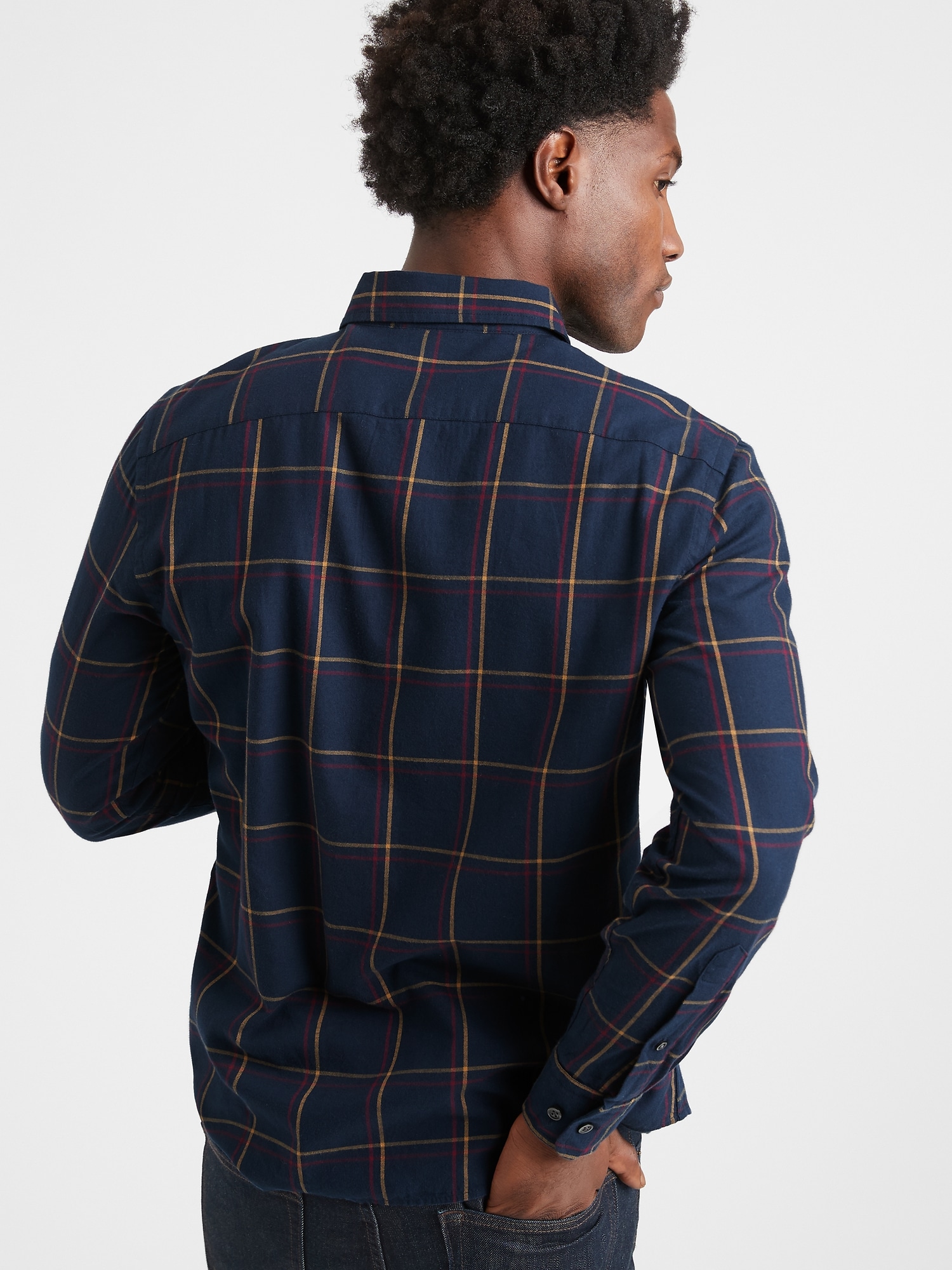 Slim-Fit Untucked Flannel Shirt | Banana Republic Factory