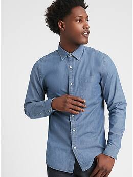 slim fit chambray shirt womens