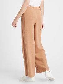View large product image 2 of 3. Petite Wide-Leg Cozy Knit Pant